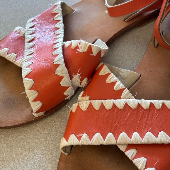 Anthropologie Terri Criss Cross Ankle Strap Sandals - Picture 4 of 7